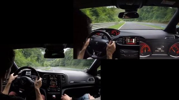 Nurburgring car comparison, 308 GTI vs Megane RS Cup