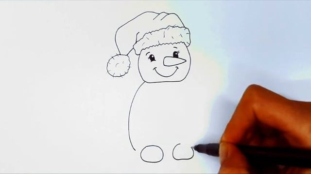 Как ПРОСТО нарисовать МИЛОГО СНЕГОВИКА/НОВОГОДНИЕ РИСУНКИ/1245/How to draw a CUTE SNOWMAN/CHRISTMAS смотреть онлайн