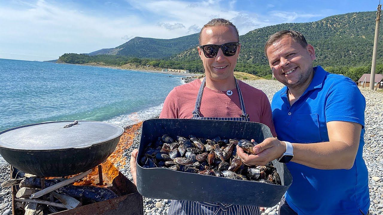 Черное море. Что поймали, то и готовим в казане. Мидии по-пацански смотреть онлайн