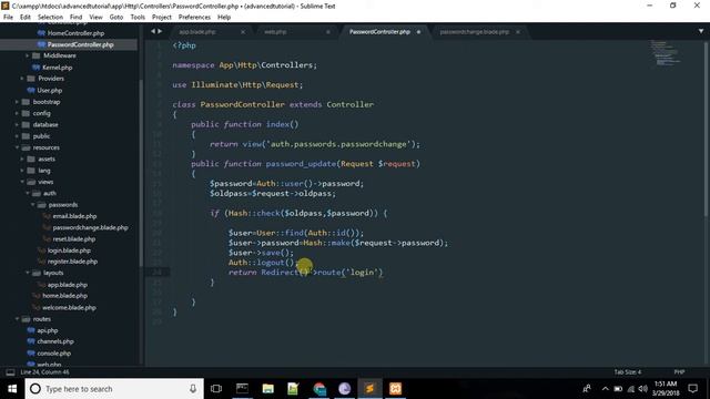 49.laravel bangla tutorial (Password Change done) смотреть онлайн