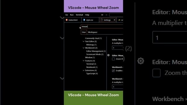 VScode - Mouse Wheel Zoom #ai #shortvideo #vscode #tips #youtubegrowth #coding #webdesign #melodi смотреть онлайн
