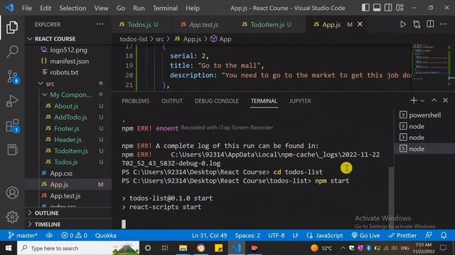npm start errors: npm ERR! code ENOENT || Something is already running on port 3000 смотреть онлайн