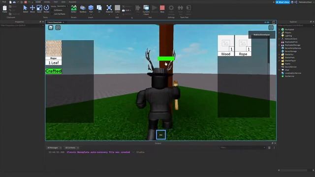 Inventory And Crafting System With Tree, When Cut Down Adds To Inventory | Roblox Studio смотреть онлайн