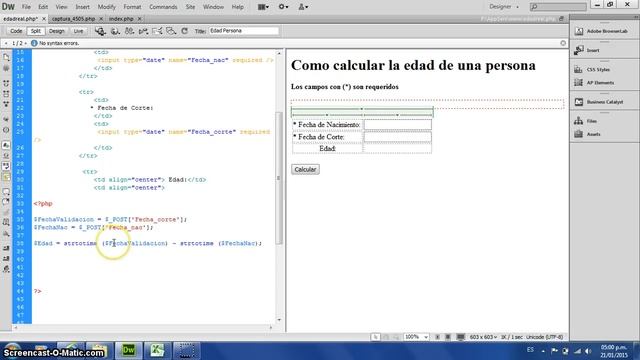 Calculo de Edad de una Persona con codigo PHP смотреть онлайн