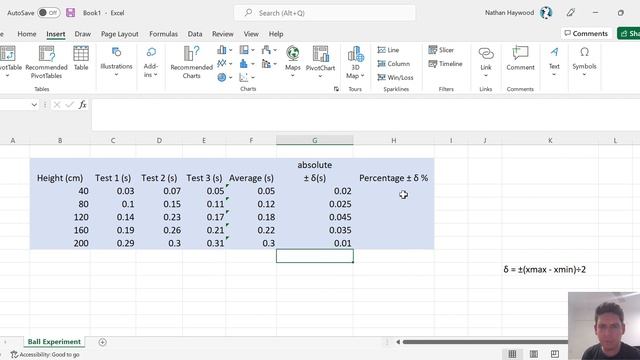 Excel Uncertainty Calculations (Part 1: Absolute Uncertainty, % Uncertainty, Error Bars in Excel) смотреть онлайн