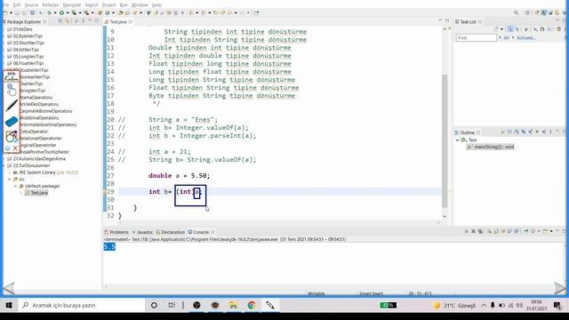 17) Java Dersleri : Tür Dönüşümü Nedir ? (ÖNEMLİ) |JAVA | TYPE CONVERSION | ECLİPSE | LESSONS | смотреть онлайн