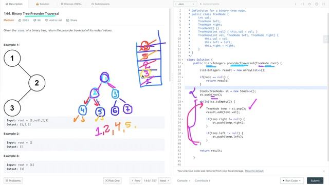 Binary Tree Preorder Traversal (Iterative & Recursive Approach) | Programming Tutorials смотреть онлайн
