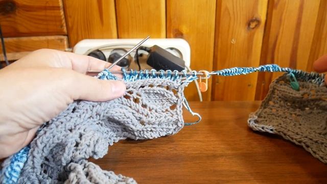 Свободный пуловер Хлопок Часть 2 Верхняя часть спинки (горловина, укороченные ряды) смотреть онлайн