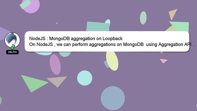NodeJS : MongoDB aggregation on Loopback смотреть онлайн