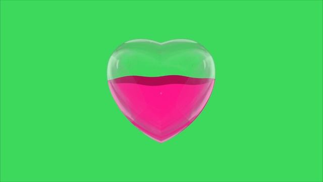Футаж для видео монтажа Наполненное сердце зеленый фон Хромакей HD смотреть онлайн