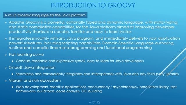 Introduction to Groovy | What is Groovy? | Features | Reasons to use Groovy | Pros and cons смотреть онлайн