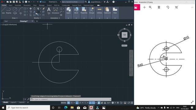 Autocad C-Washer Tutorial : Exercise No 5 | Autocad 2022 Training For Beginners. смотреть онлайн