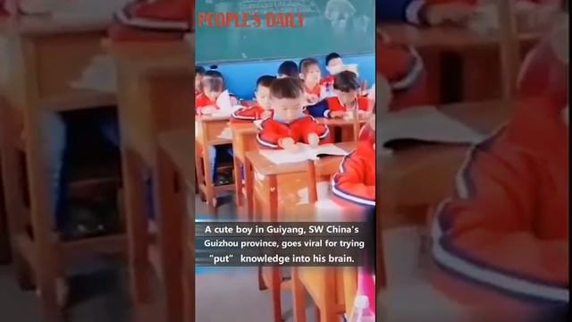 Cute Chinese boy goes viral for trying to “put” knowledge into his brain смотреть онлайн