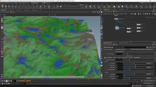 08 Создание эрозии для карты высот часть 1 в Houdini смотреть онлайн