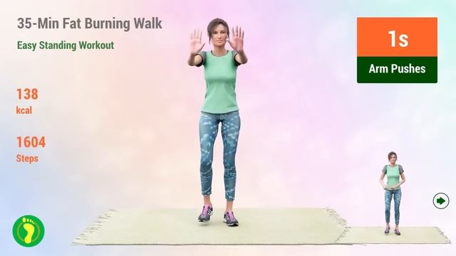 35-Minute Fat Burning Walk - Easy Standing Workout смотреть онлайн