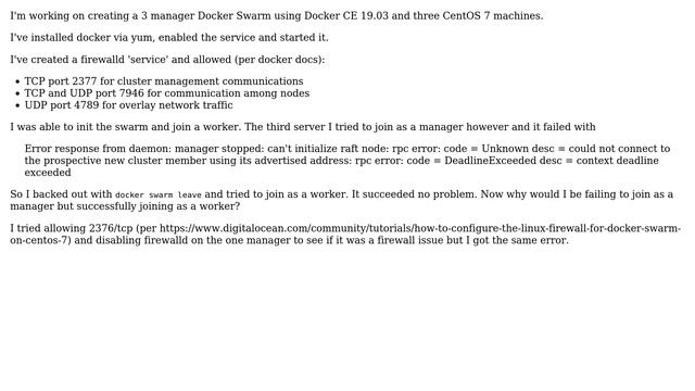 DevOps & SysAdmins: Docker swarm join as manager fails but succeeds as worker (2 Solutions!!) смотреть онлайн