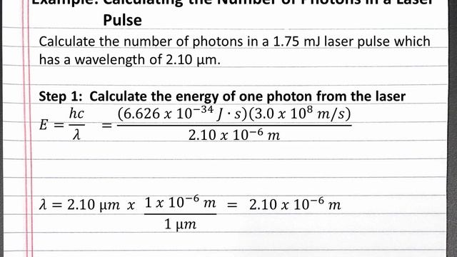 CHEMISTRY 101: Calculating the number of photons in a laser pulse смотреть онлайн