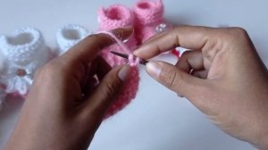Пинетки спицами СНЕЖИНКА размер мини часть 1