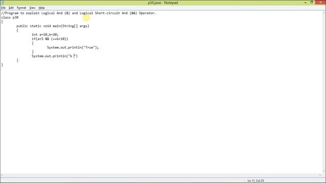 Java Short-circuit And Operator Program смотреть онлайн