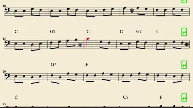 Gatatumba Sheet Music for Trombone Cello Basoon Tube and Euphonium with Chords смотреть онлайн