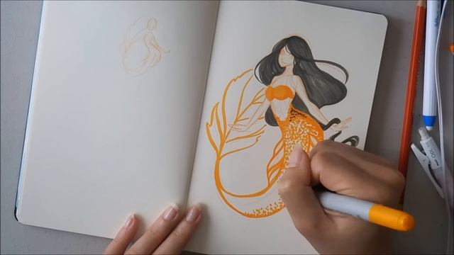 Sketch with Me (#7): Koi Mermaid | Copic Speedpaint | iiKiui смотреть онлайн