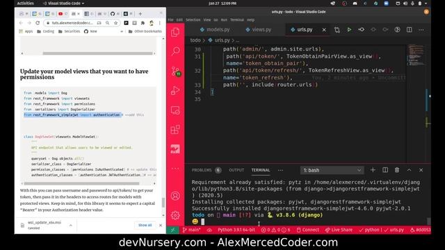 AM Coder - Django/React Build #6 - Adding Authentication with simpleJWT смотреть онлайн