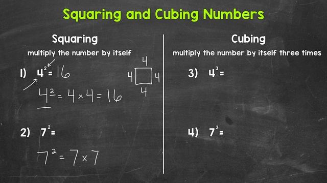 Squaring and Cubing Numbers | How to Square a Number and Cube a Number | Exponents | Math with Mr. смотреть онлайн