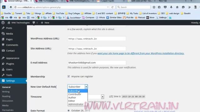 General settings in wordpress English-37-vlr training смотреть онлайн