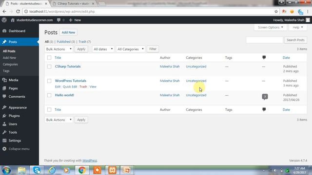 Student Studies Corner- |WordPress - Lesson 3 |Create Post & Categories On WordPress In Urdu Versio смотреть онлайн