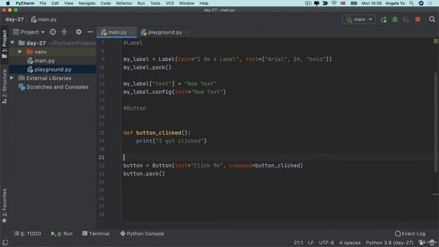 Buttons, Entry, and Setting Component Options | 100 Days of Code: The Complete Python Pro Bootcamp смотреть онлайн