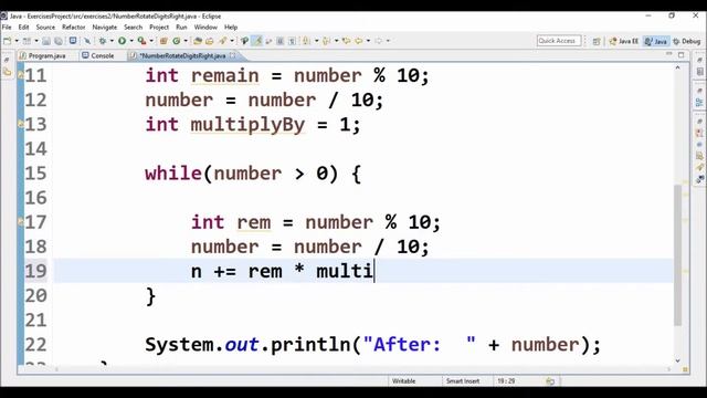 number rotate digits right in java смотреть онлайн