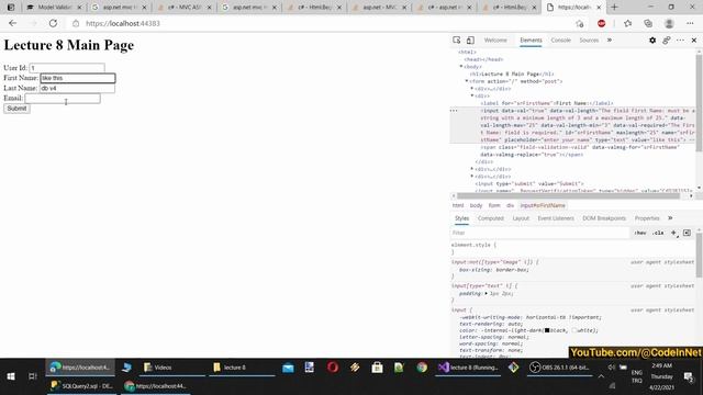 ASP.NET Core - MVC - Bootstrap - Responsive Web Programming Lecture 8: Model Validations смотреть онлайн