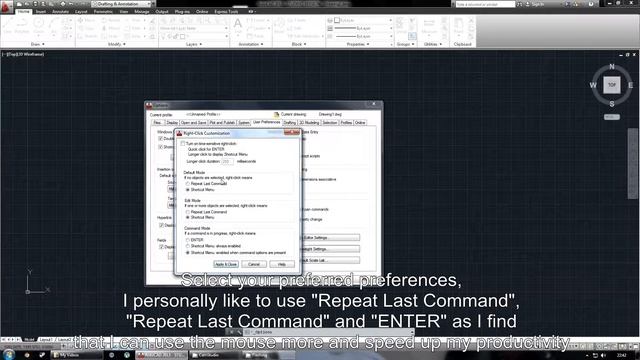 AutoCAD 2013 Tutorial - How to set up right mouse button смотреть онлайн
