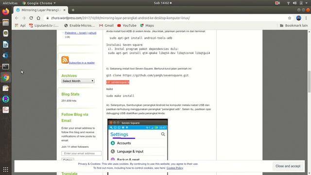 Mirroring Layar Perangkat Android Ke Desktop Komputer Linux (Belum Berhasil) смотреть онлайн