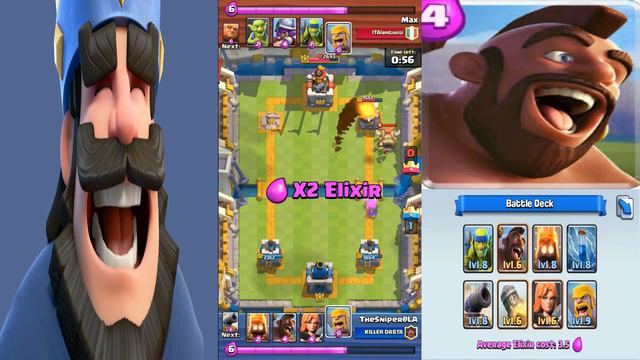 Clash Royale | Low Elixir Cost Deck | Hog Rider Valkyrie Barbs Combo | Push For Trophies смотреть онлайн