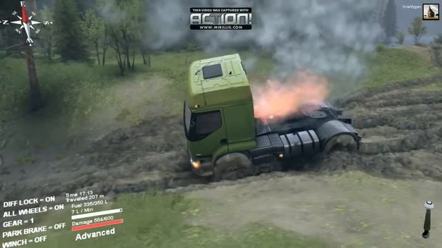 SpinTires New Smoke & Engine Flame Effects Test смотреть онлайн