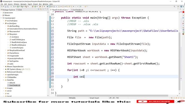 How to Read Dynamic Data from Excel using JAVA Code | Apache POI смотреть онлайн