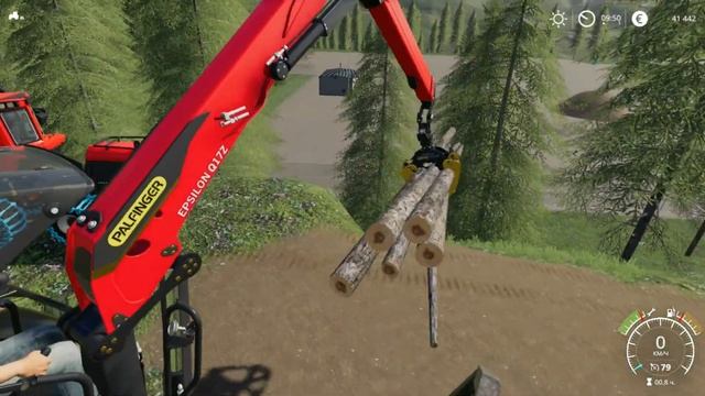 FS19. Лесозаготовка #2. Складирование брёвен. смотреть онлайн