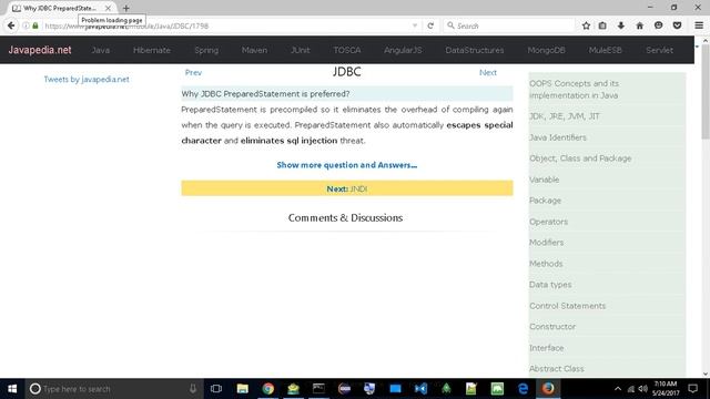 Why JDBC PreparedStatement is preferred?
| javapedia.net смотреть онлайн
