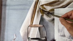 Рисуем драпировку в натюрморте акварелью