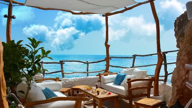 Seaside Cafe Ambience - Bossa Nova Music, Smooth Jazz BGM, Brunch Time, Ocean Wave Sound for relax смотреть онлайн