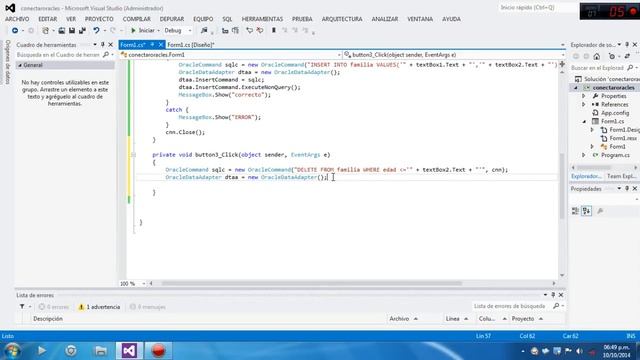 como eliminar datos de Oracle con Visual Studio(c#) parte 3 смотреть онлайн
