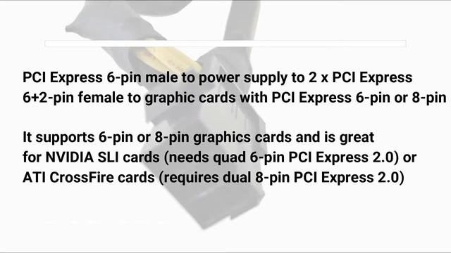 PCIE 6-Pin Y Splitter to Dual PCI-E 8-Pin (6+2) 16AWG Converter Adapter смотреть онлайн