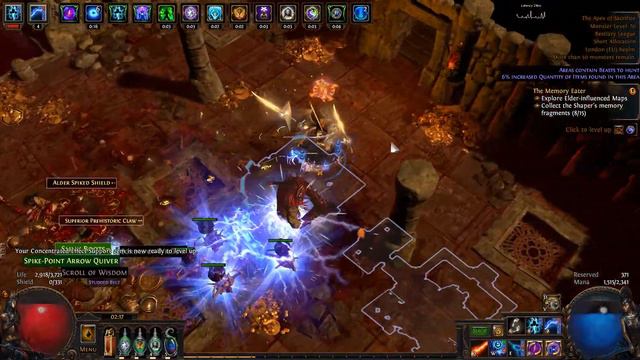 Path of Exile - Arc Totem Hierophant doing normal Atziri run смотреть онлайн