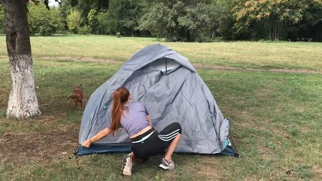 Decathlon Quechua MH100, установка и обзор палатки смотреть онлайн