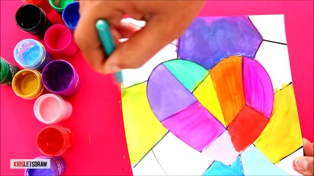 Cómo dibujar y pintar un CORAZÓN de COLORES para convertirlo en un Cuadro  de Pared (DIY)