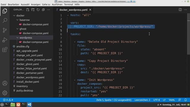 WordPress mit Docker-Compose und Ansible installieren - 17 Hetzner Cloud Server Installation смотреть онлайн
