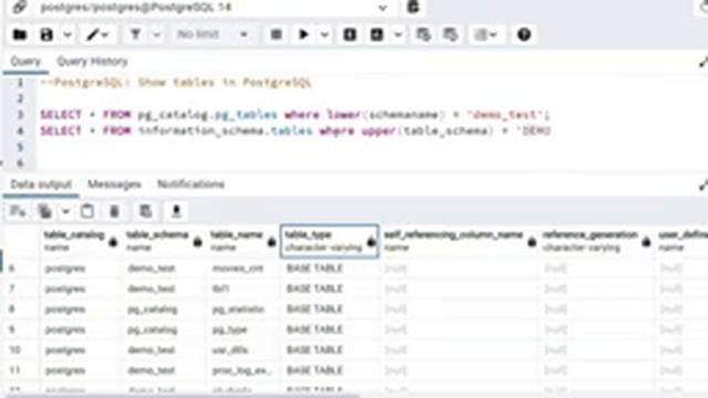 PostgreSQL: Show tables in PostgreSQL || How do I see all tables in PostgreSQL (English, Hindi)#VD2 смотреть онлайн