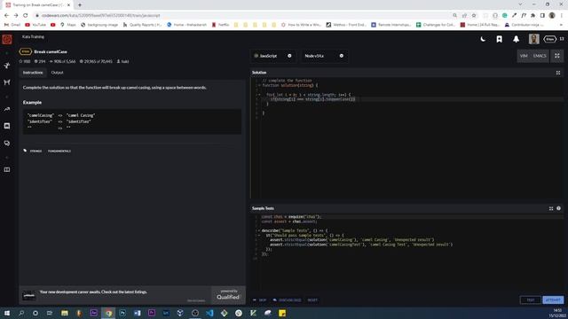 CameCase Codewars Javascript Solution смотреть онлайн