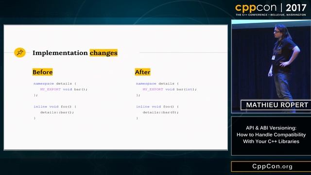 CppCon 2017: Mathieu Ropert “API & ABI Versioning...” смотреть онлайн